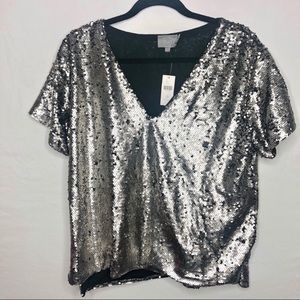 Anthropologie Sequin Top